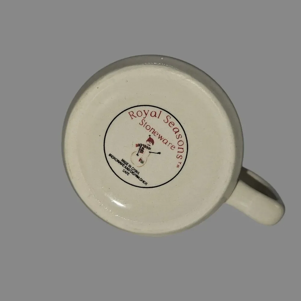 Royal Seasons Snowman Stoneware Mug Set of 4 Christmas Winter Holiday Cups